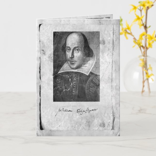 William Shakespeare con tarjeta de saludo de firma (flor amarilla)