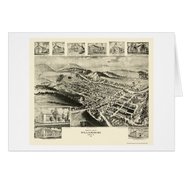 Williamsburg, mapa panorámico -1906 del PA (Anverso (Horizontal))