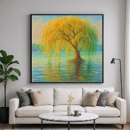 Willow en el agua - Arte natural estilo pintura Pa