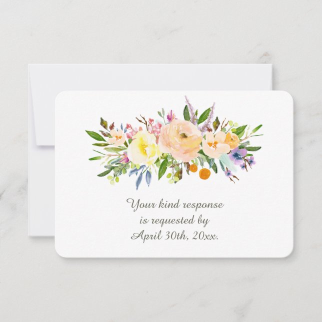 Willow y Floral Wedding RSVP (Anverso)