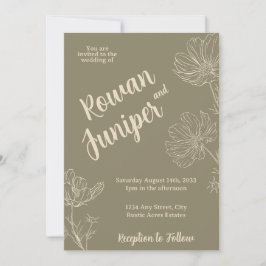 Willy Your Rustic Boho Wedding Invitación