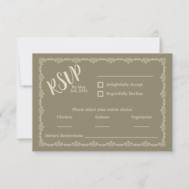 Willy Your Rustic Boho Wedding Tarjeta RSVP (Anverso)