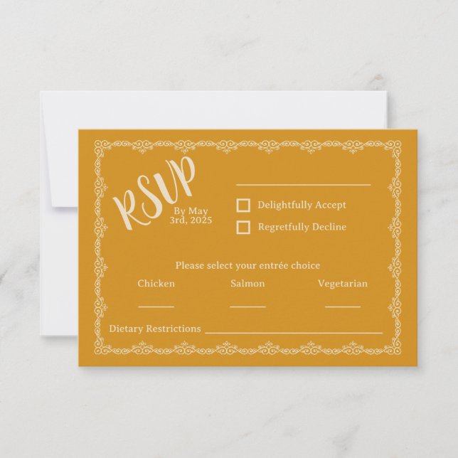 Willy Your Rustic Boho Wedding Tarjeta RSVP (Anverso)