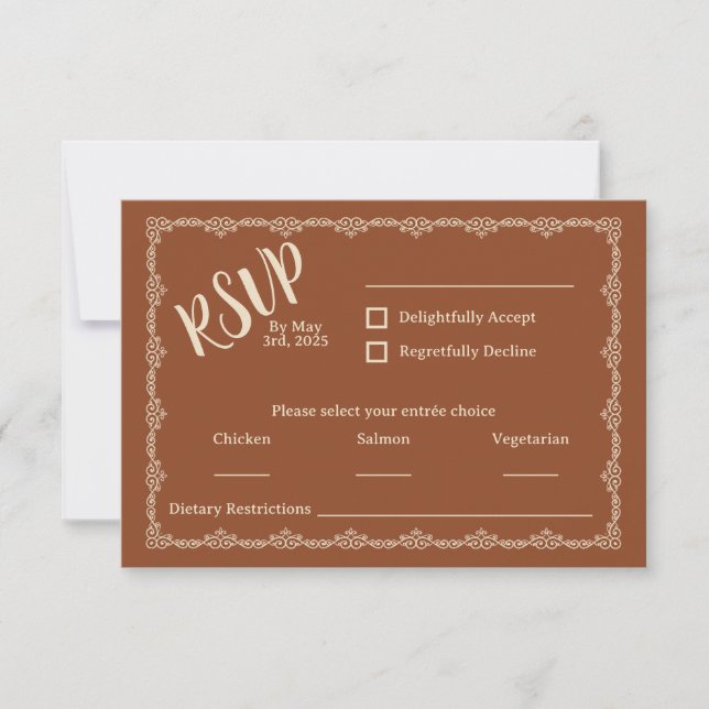 Willy Your Rustic Boho Wedding Tarjeta RSVP (Anverso)