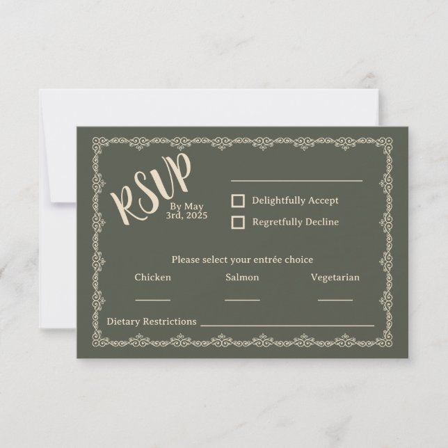 Willy Your Rustic Boho Wedding Tarjeta RSVP (Anverso)