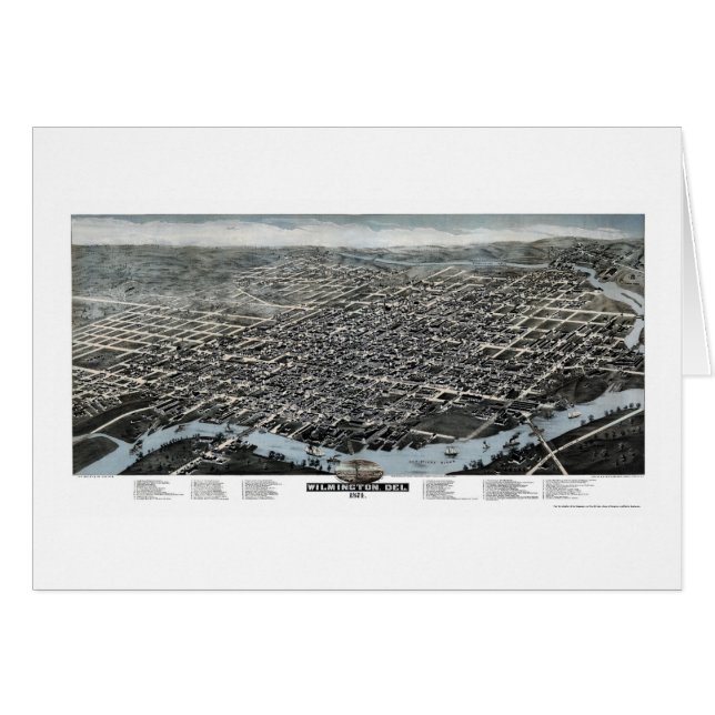 Wilmington, DE Panoramic Map - 1874 (Anverso (Horizontal))