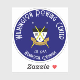 Wilmington Rowing Center Round Vinyl Pegatina Blue