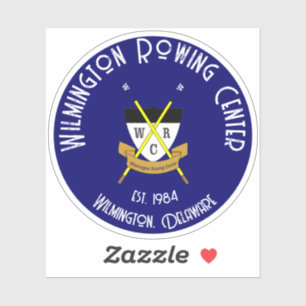 Wilmington Rowing Center Round Vinyl Pegatina Blue