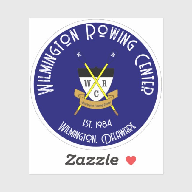 Wilmington Rowing Center Round Vinyl Pegatina Blue (Hoja)