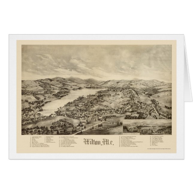 Wilton, YO mapa panorámico - 1895 (Anverso (Horizontal))
