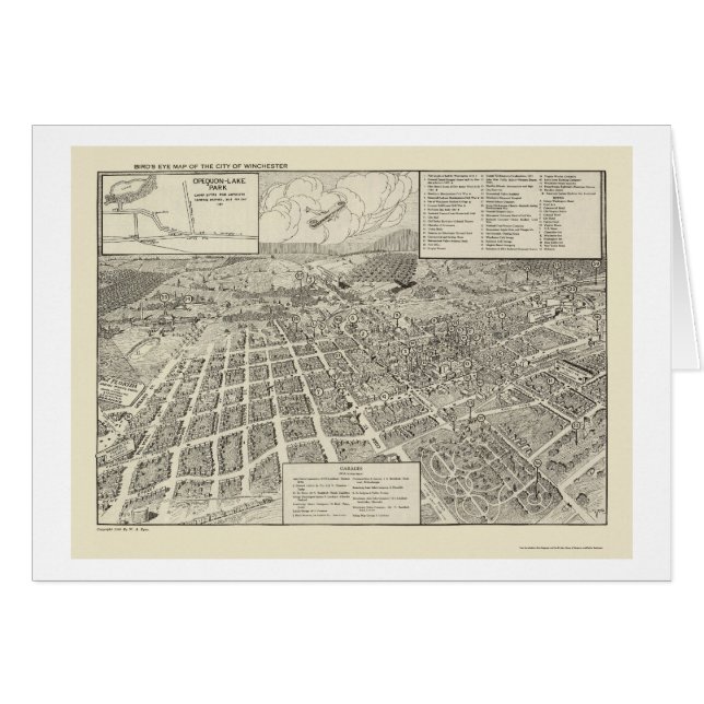 Winchester, mapa panorámico del VA - 1926 (Anverso (Horizontal))