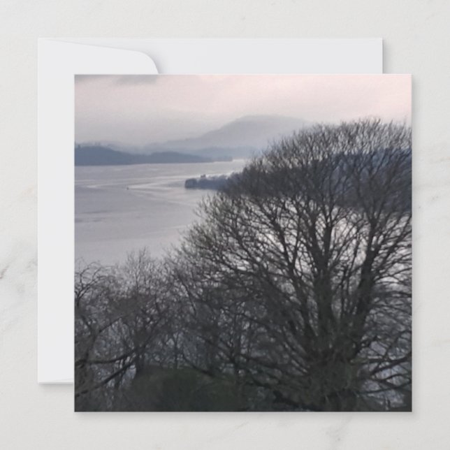 Windermere en invierno - Tarjeta plana del distrit (Anverso)