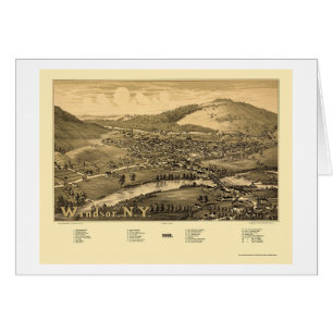 Windsor, mapa panorámico de NY - 1887