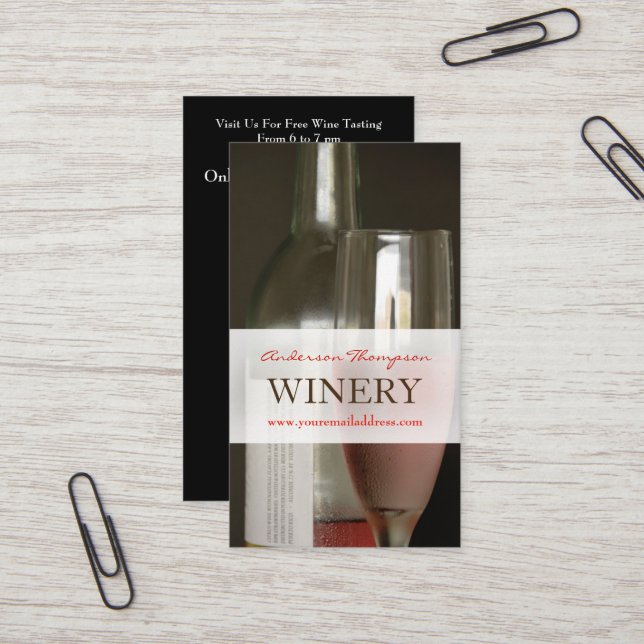 Wine Bar Winery - Tarjeta de presentación (Anverso/Reverso In Situ)