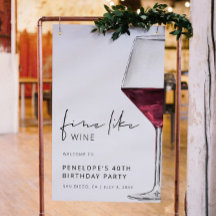 WINE | Birthday Welcome Sign, Printable Template