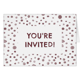 Wine Confetti Watercolor Dots Birthday Invite