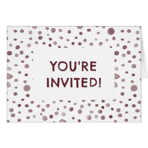 Wine Confetti Watercolor Dots Birthday Invite