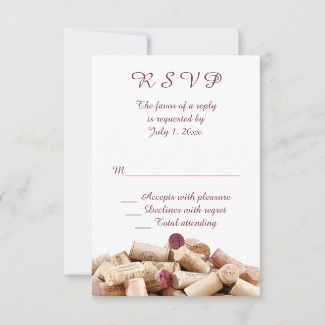Wine Corks Wedding RSVP (Anverso)