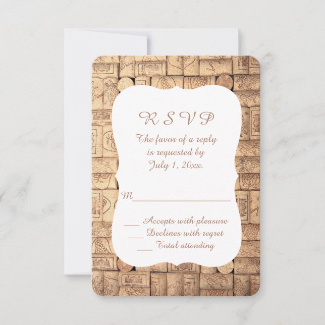 Wine Corks Wedding RSVP (Anverso)