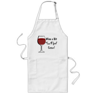 "WINE DELANTAL LARGO DE UN PEDAZO"