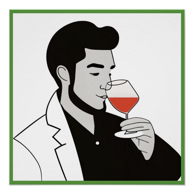 Wine Drinker Glossy Poster (Anverso)