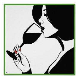 Wine Drinker Glossy Poster