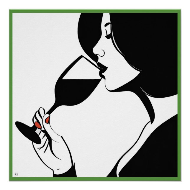 Wine Drinker Glossy Poster (Anverso)