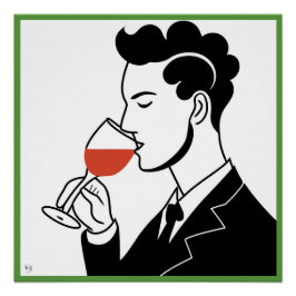 Wine Drinker Glossy Poster