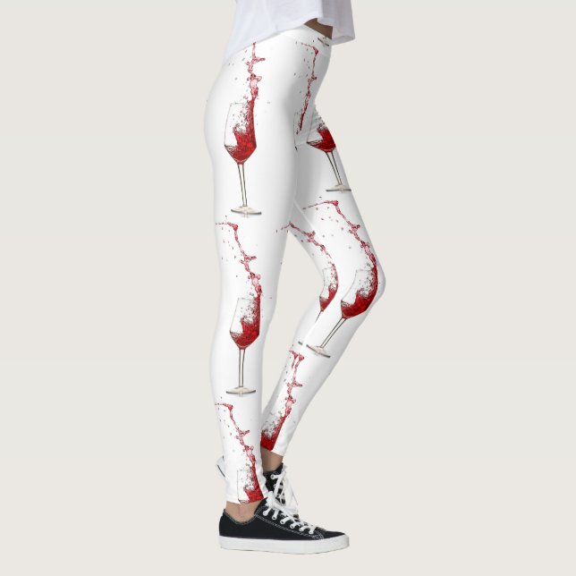 Wine Glasses Splashing Red Wine  Leggings (Derecha)