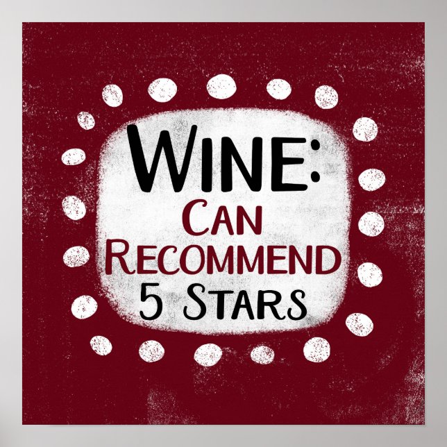Wine Review 5 estrellas arte de pared Poster (Frente)