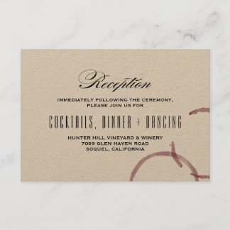 Wine Stains Winery Vineyard Boda Tarjeta de Recepc