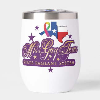 Wine Tumbler con el logo de Miss Gay Texas