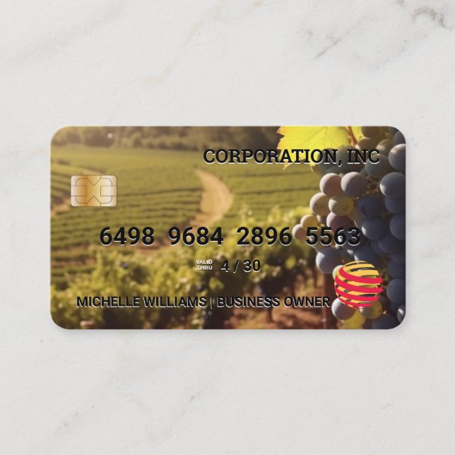 Wine Vineyard | Tarjeta de crédito (Anverso)