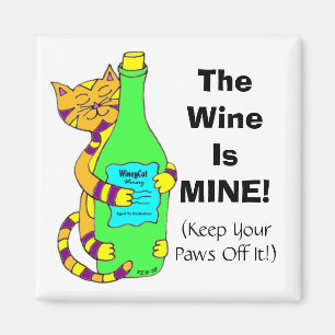 WineyCat "el vino es EL MÍO!" Imán del
