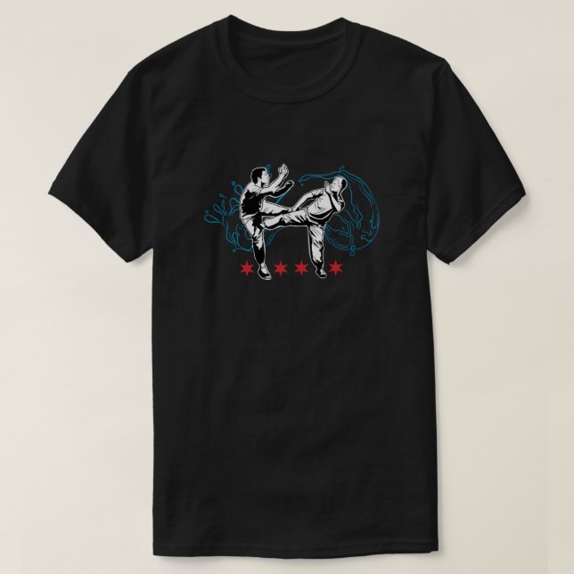 Wing Tsun Illinois Camiseta negra (Diseño del anverso)