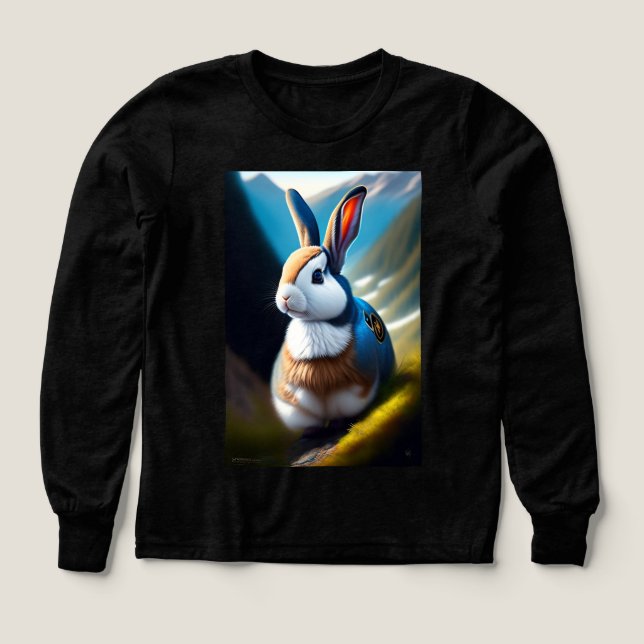 Winged Bunny Trailblazer: Boys’ Tri-Blend Adventur (Diseño frontal)