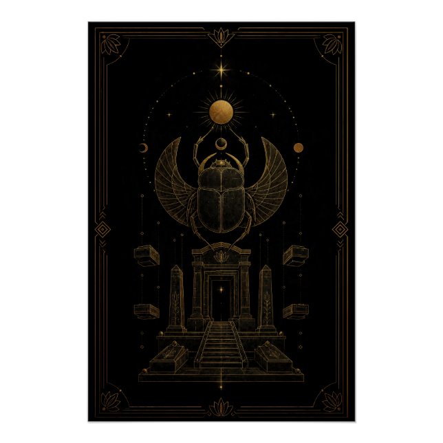 Winged Scarab Guardian Temple Poster (Anverso)