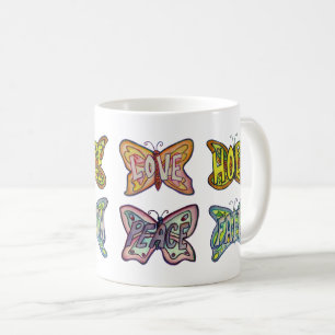 Wings de mariposa Copa de café Inspirador de arte