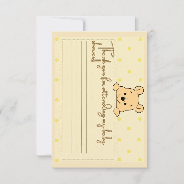 Winnie The Pooh Tarjeta de agradecimiento de Baby  (Anverso)