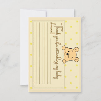 Winnie The Pooh Tarjeta de agradecimiento de Baby