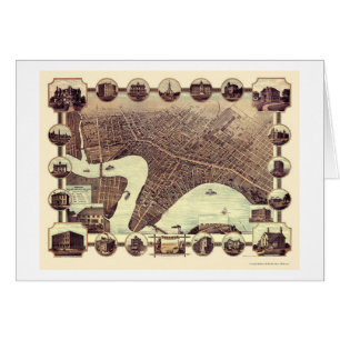 Winnipeg, MB, mapa panorámico de Canadá - 1884