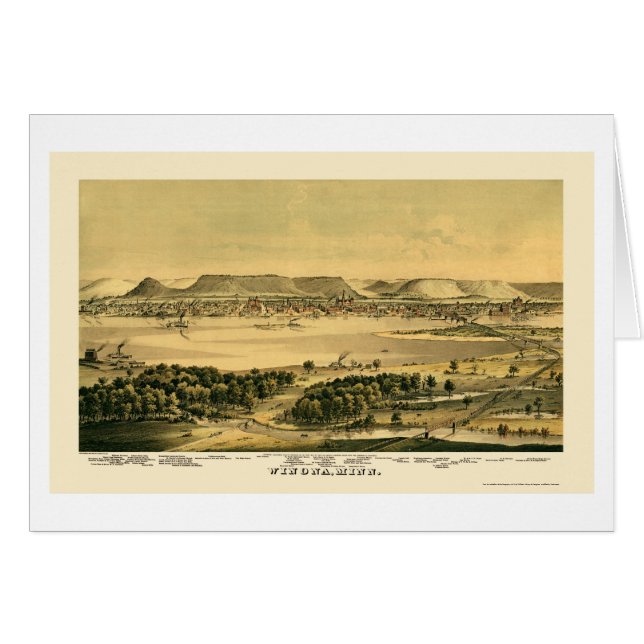 Winona, mapa panorámico del manganeso - 1867 (Anverso (Horizontal))