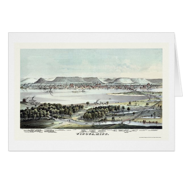 Winona, mapa panorámico del manganeso - 1874 (Anverso (Horizontal))
