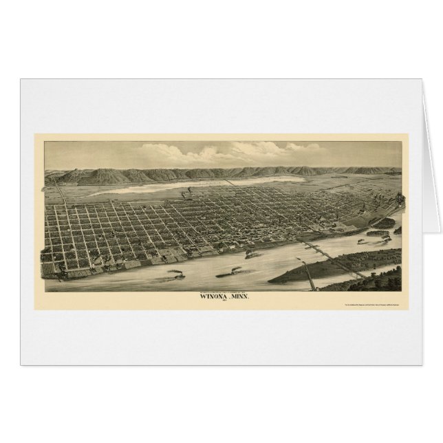 Winona, mapa panorámico del manganeso - 1889 (Anverso (Horizontal))