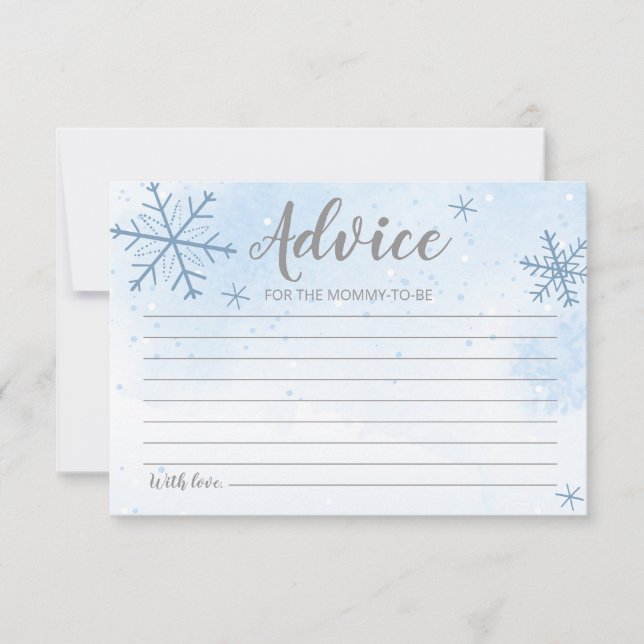 Winowflakes Baby Boy Tarjetas de Consejos de Ducha (Anverso)