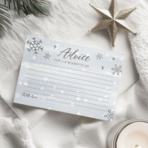 Winowflakes Boy Tarjetas de Consejos Baby Shower