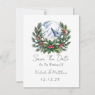 Winowy Pine Wreath Guardar La Tarjeta De Fecha