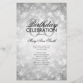 Winter 60 Birthday Program Plata Wonderland Menú