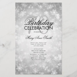 Winter 70 Birthday Program Plata Wonderland Menú