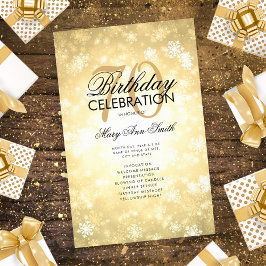 Winter 70th Birthday Program Gold Wonderland Menú